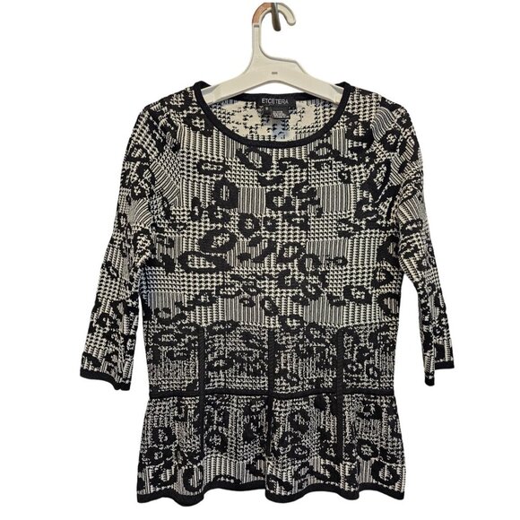 Women's Top, Fit & Flare Body, 3/4 Sleeve, Etcetera, Size S - Picture 1 of 3